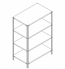 Металлический стеллаж Prostor Lite 1000x600x1500